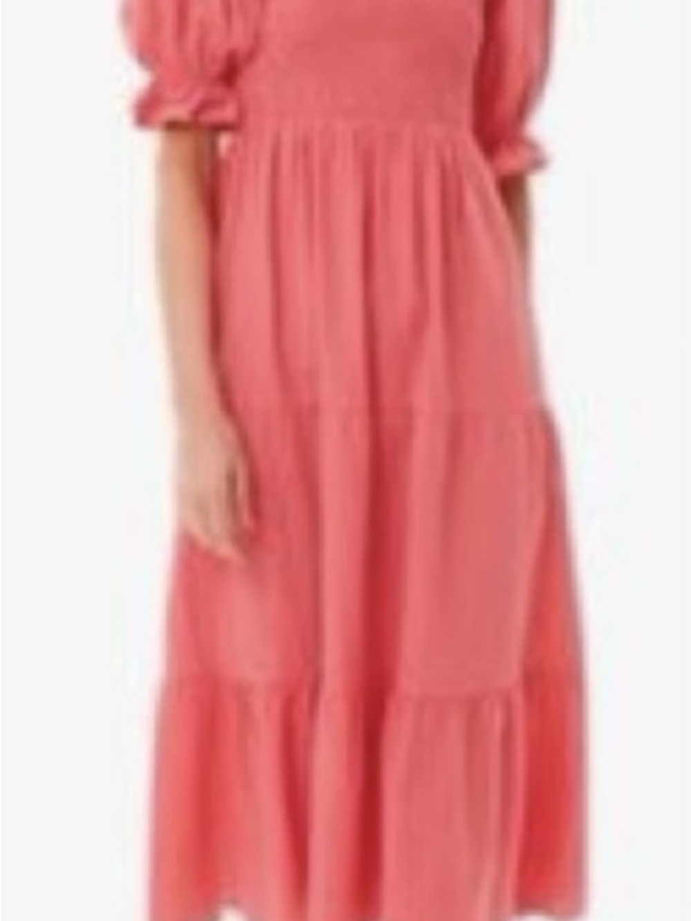 Pomander Place Tuckernuck Pink Hannah Dress Small Smocked Midi Puff Sleeve